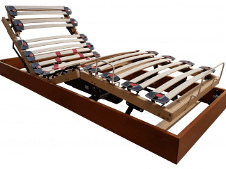 Sommier relaxation motorisée 5 plis télescopique finition bois teinté