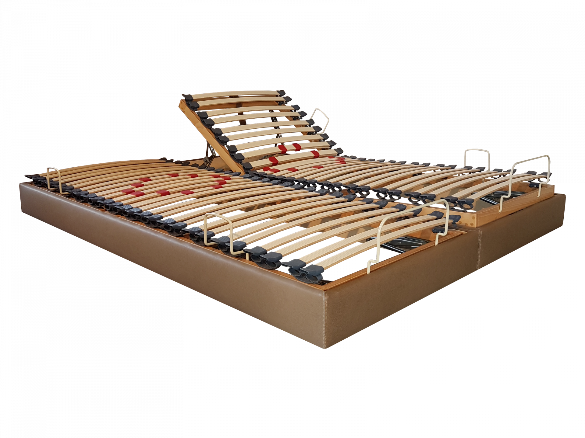 sommiers jumeaux relaxation manuelle parementé simili cuir