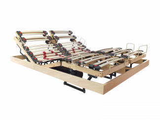 sommiers jumeaux relaxation motorisée hêtre multiplis verni naturel