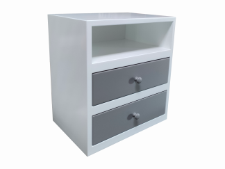 chevet laque blanche 1 nche 2 tiroirs façade gris literie westelynck