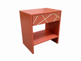 chevet laque marron landes 1 tiroir façade moulurée RAL 1015 literie westelynck