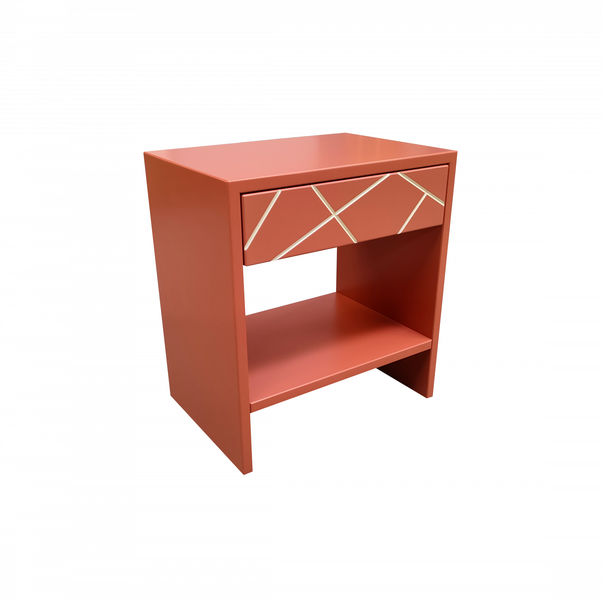 chevet laque marron landes 1 tiroir façade moulurée RAL 1015 literie westelynck