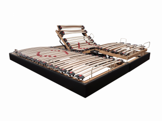 sommiers jumeaux relaxation motorisée parementé simili cuir