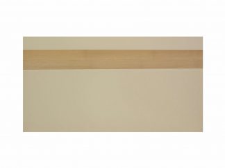 tête médium dense laqué RAL 1015 avec bandeau chêne doré_literie westelynck